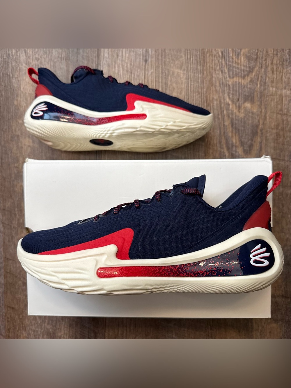 Under Armour Curry Flow 12 USA Podium Pack Away Olympic Navy Blue Sample